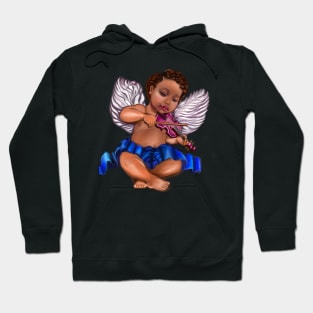 Curly haired Angel playing the violin- blissful Sun kissed curly haired Baby cherub angel classical art Hoodie